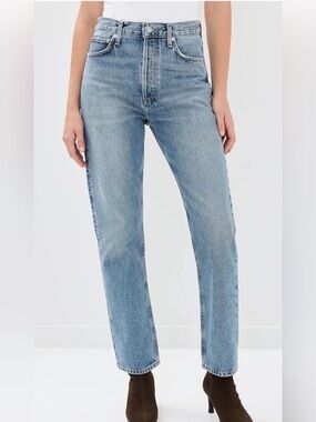 AGOLDE Straight Leg High-Rise Jeans - Light Blue Denim 90’s pinch